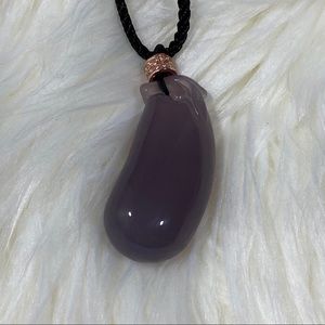 Purple Chalcedony (紫玉髓) "Eggplant" Necklace